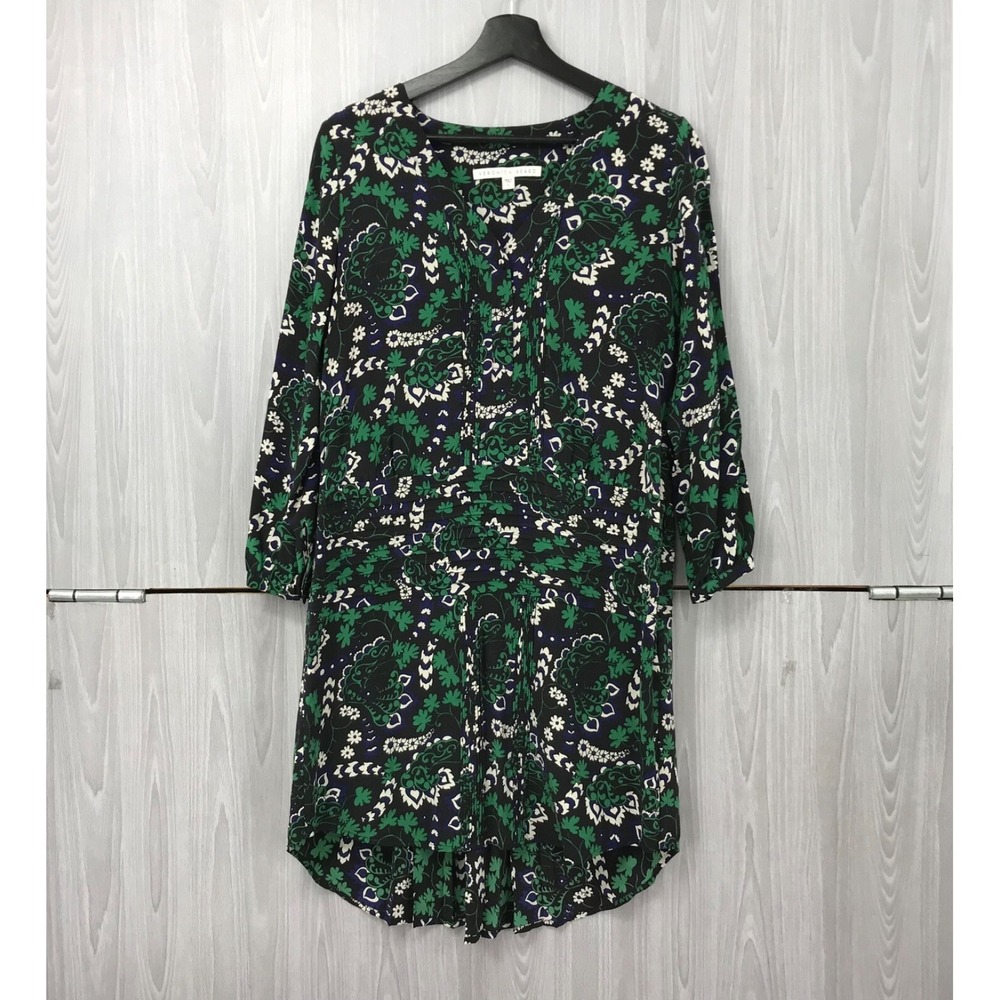 Veronica Beard Silk Hi Low Dress Size 6 Floral Print‎ Long Sleeve Midi